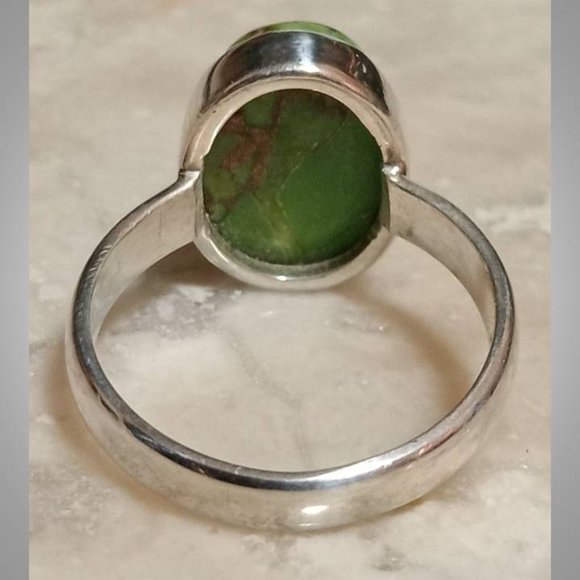 🔥AUTHENTIC Mohave Green Turquoise sterling silver Ring sz 7 810-01 - Picture 6 of 10